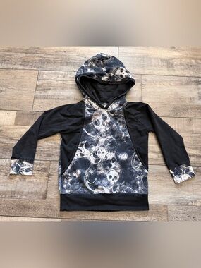 💀 Salty Kids Black Skull-Print Hoodie Sweatshirt